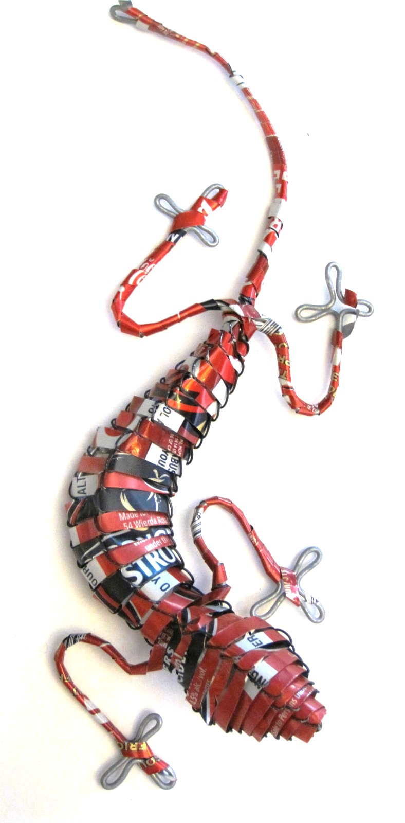 Recycled Soda Can Gecko - Coke